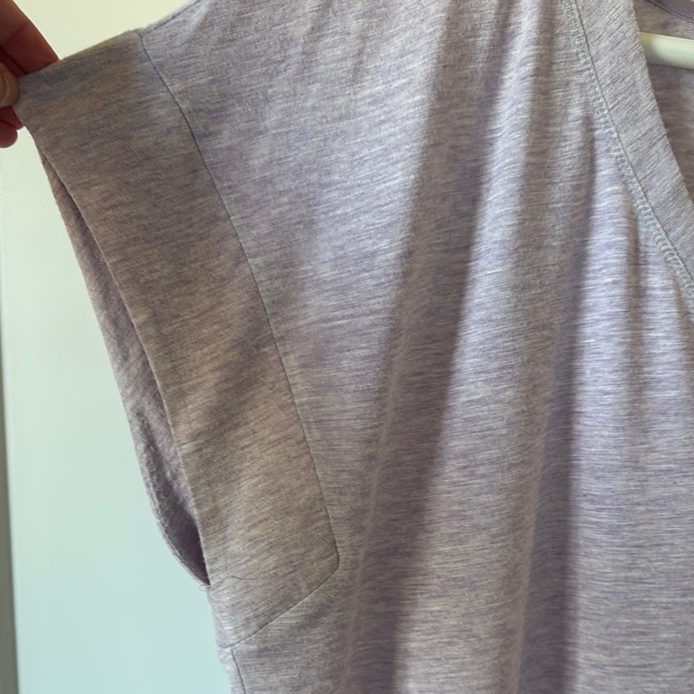 White House Black Market Purple Relaxed Short Sleeve Tee - Picture 4 of 6